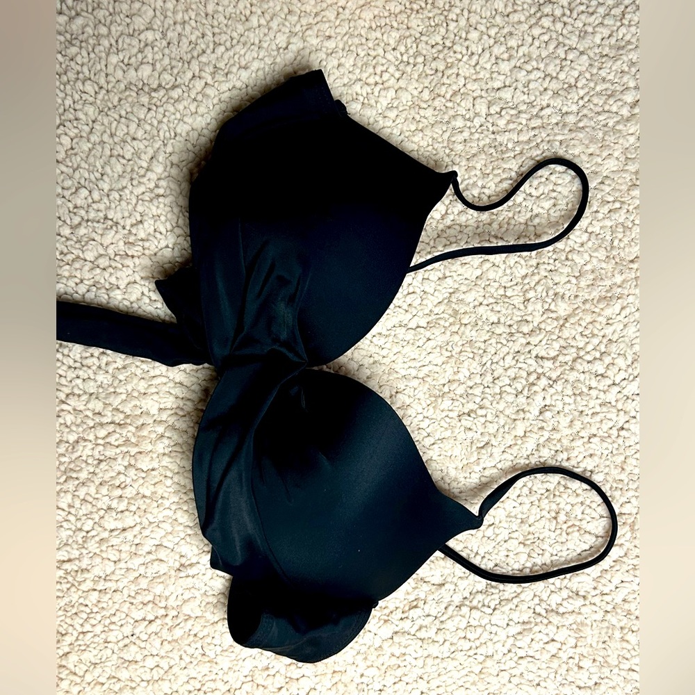 Large black bikini top